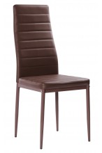 Nowoczesne skórzane krzesła pikowane - 258 - brązowe