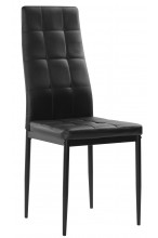 Nowoczesne skórzane krzesła pikowane - 258R - czarne