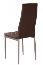 Nowoczesne skórzane krzesła pikowane - 258A - brązowe