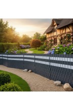 Taśma ogrodzeniowa 19cm x 35M - osłona na ogrodzenie + UV + 25 klipsów - GRAFIT/ANTRACYT