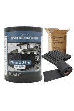 Taśma ogrodzeniowa 19cm x 35M - osłona na ogrodzenie + UV + 25 klipsów - GRAFIT/ANTRACYT