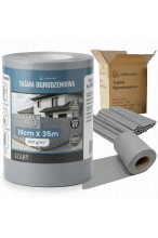 Taśma ogrodzeniowa 19cm x 35M - osłona na ogrodzenie + UV + 25 klipsów - SZARA
