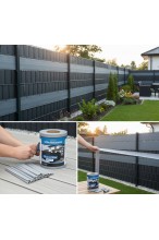 Taśma ogrodzeniowa 19cm x 35M - osłona na ogrodzenie + UV + 25 klipsów - SZARA