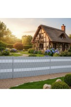 Taśma ogrodzeniowa 19cm x 35M - osłona na ogrodzenie + UV + 25 klipsów - SZARA