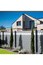 Taśma ogrodzeniowa 19cm x 35M - osłona na ogrodzenie + UV + 25 klipsów - SZARA