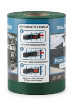 Taśma ogrodzeniowa 19cm x 35M - osłona na ogrodzenie + UV + 25 klipsów - ZIELONA