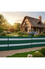 Taśma ogrodzeniowa 19cm x 35M - osłona na ogrodzenie + UV + 25 klipsów - ZIELONA