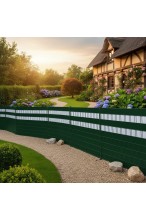 Taśma ogrodzeniowa 19cm x 35M - osłona na ogrodzenie + UV + 25 klipsów - ZIELONA