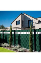 Taśma ogrodzeniowa 19cm x 35M - osłona na ogrodzenie + UV + 25 klipsów - ZIELONA