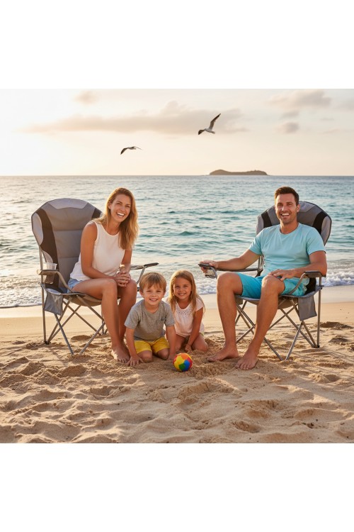 Krzesło składane turystyczne - grube z wypełnieniem - kempingowe + pokrowiec