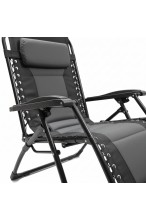 Krzesło ogrodowe z grubym wypełnieniem - ZERO GRAVITY - leżak rozkładany PREMIUM