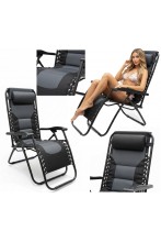 Krzesło ogrodowe z grubym wypełnieniem - ZERO GRAVITY - leżak rozkładany PREMIUM