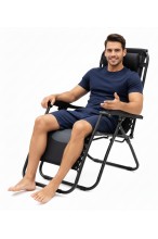 Krzesło ogrodowe z grubym wypełnieniem - ZERO GRAVITY - leżak rozkładany PREMIUM