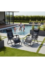 Krzesło ogrodowe z grubym wypełnieniem - ZERO GRAVITY - leżak rozkładany PREMIUM