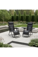 Krzesło ogrodowe z grubym wypełnieniem - ZERO GRAVITY - leżak rozkładany PREMIUM