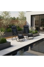 Krzesło ogrodowe z grubym wypełnieniem - ZERO GRAVITY - leżak rozkładany PREMIUM