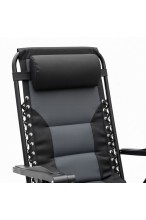 Krzesło ogrodowe z grubym wypełnieniem - ZERO GRAVITY - leżak rozkładany PREMIUM