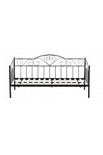 Nowoczesne metalowe łóżko ze stelażem 90x200 - czarne jednoosobowe