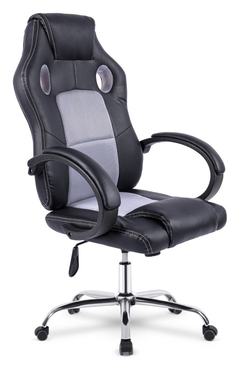Fotel biurowy gamingowy kubełkowy PRO Racer DS - czarno/szary