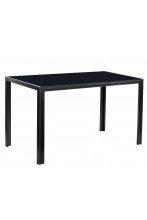 Nowoczesny stylowy prostokątny stół - czarny - szkło/stal - 120x70cm