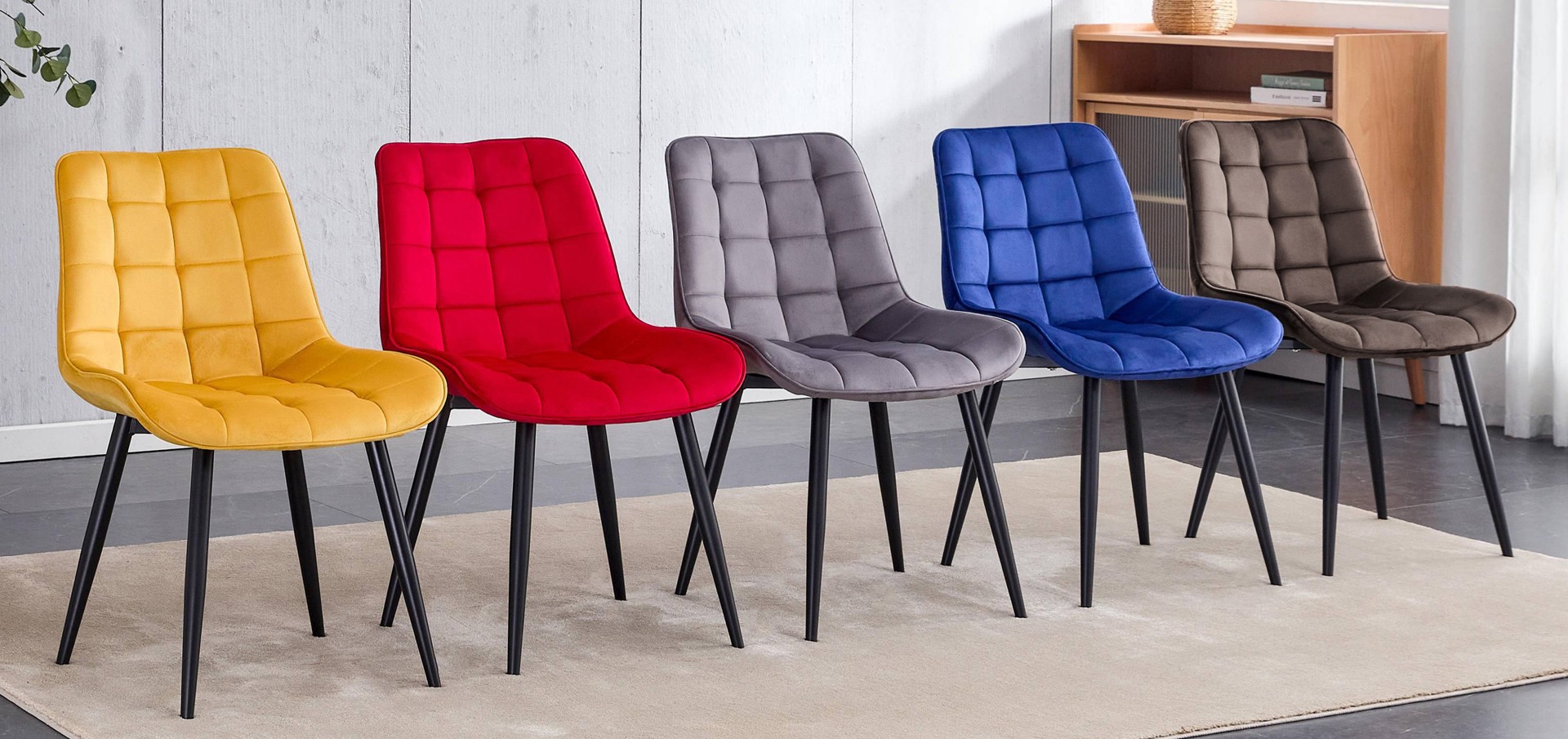 Krzesła welurowe - Velvet - pikowane, piękne i wygodne - w Meblowelove.pl